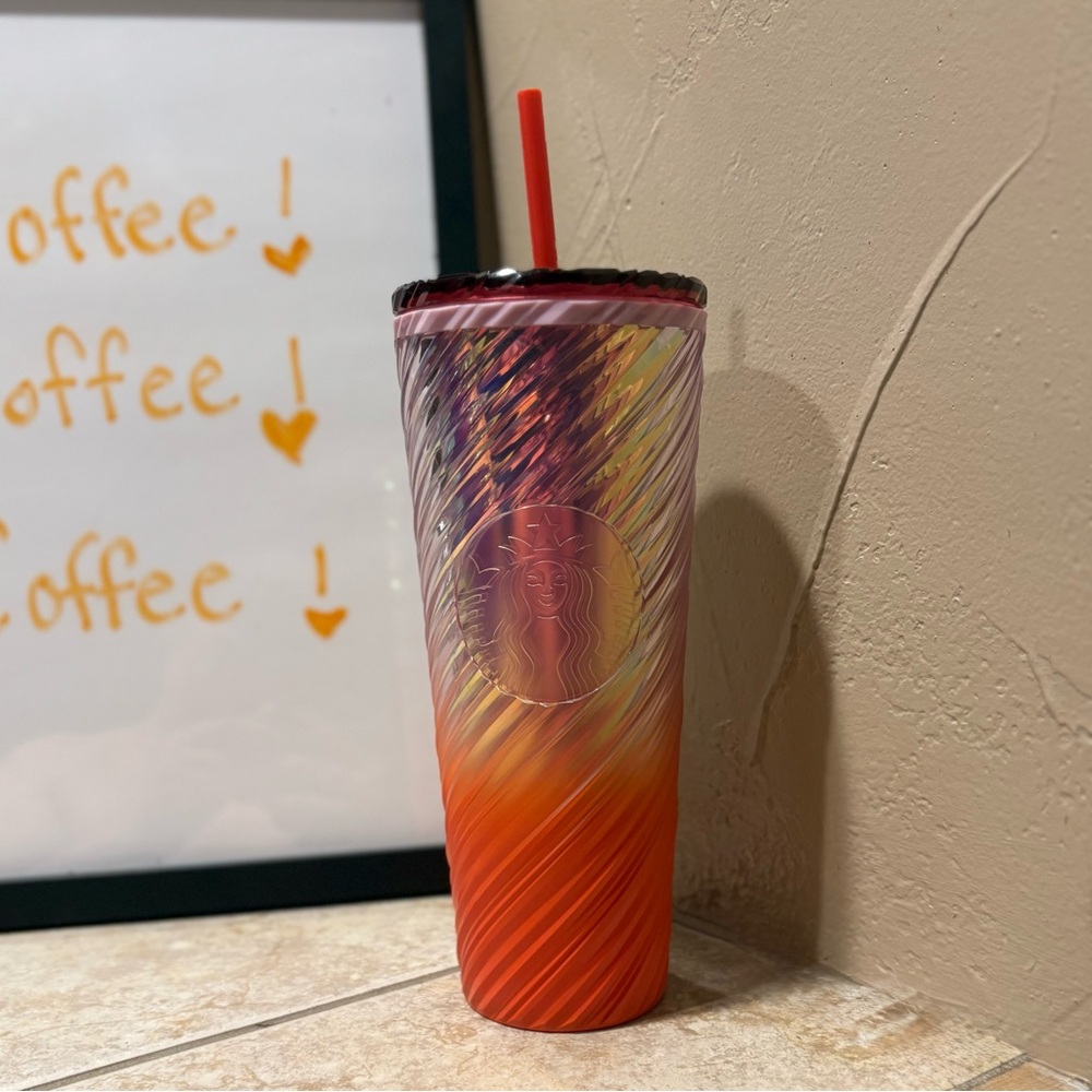 Starbucks 2025 Sunrise Swirl Cold Cup Tumbler 24oz Purple/Orange